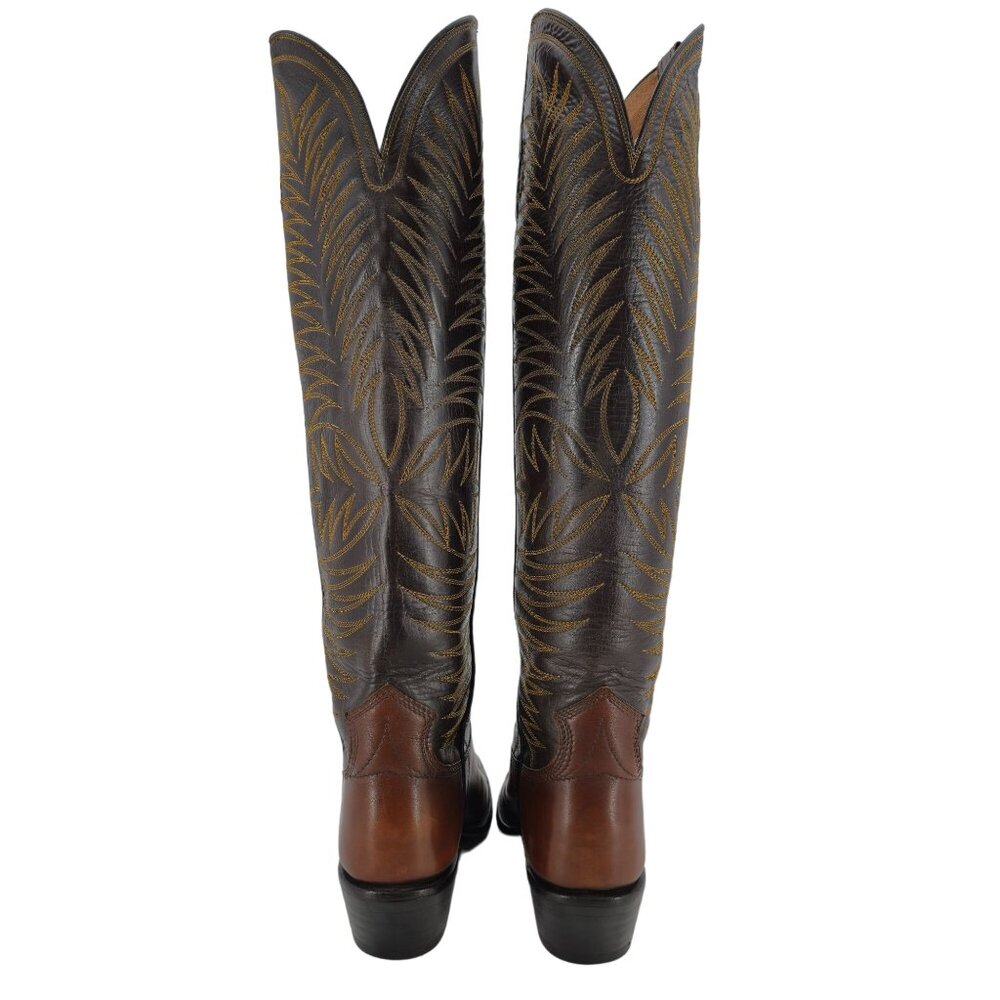 Vintage Paul Bond Tall Custom Womens Size 6B Brown Leather Cowboy Western Boots - Picture 3 of 15